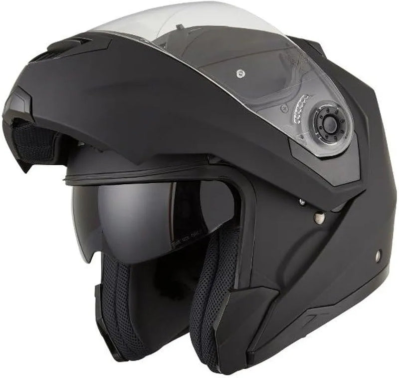 Casque moto Modulable | Noir Mat | Double Visière