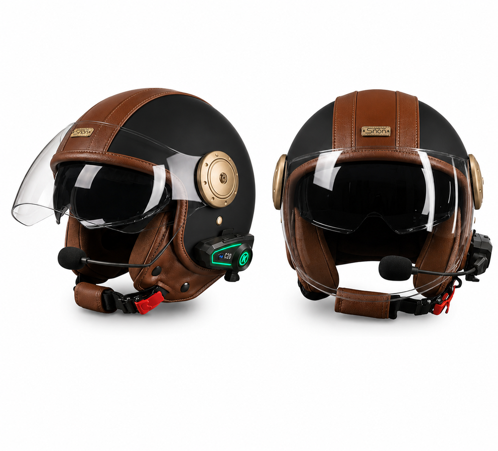 Casque Moto Retro Vintage Bluetooth