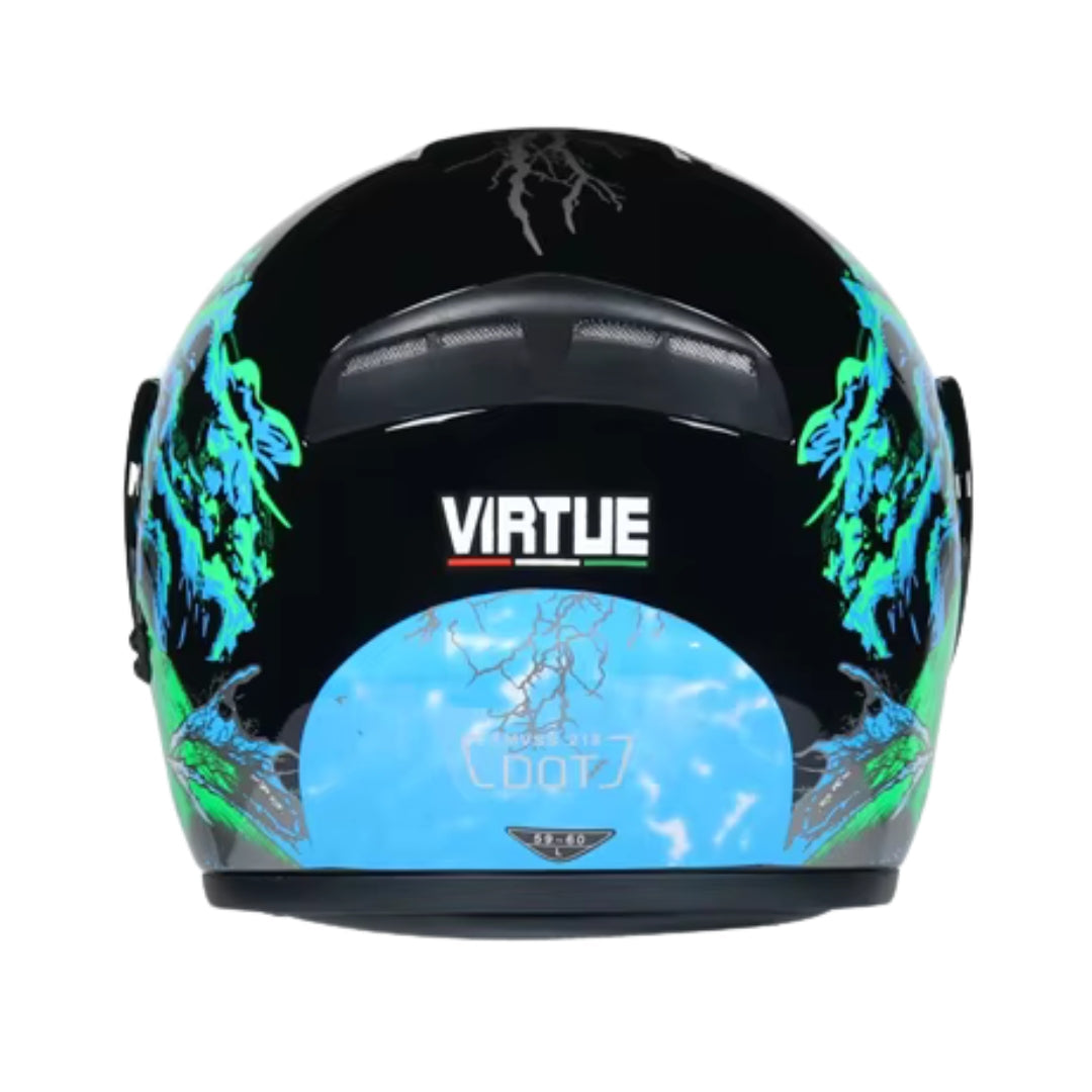 Casque moto Modulable | "Wolf" | Noir-Bleu