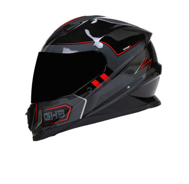 Casque moto intégral Homme | Noir-Rouge Mate