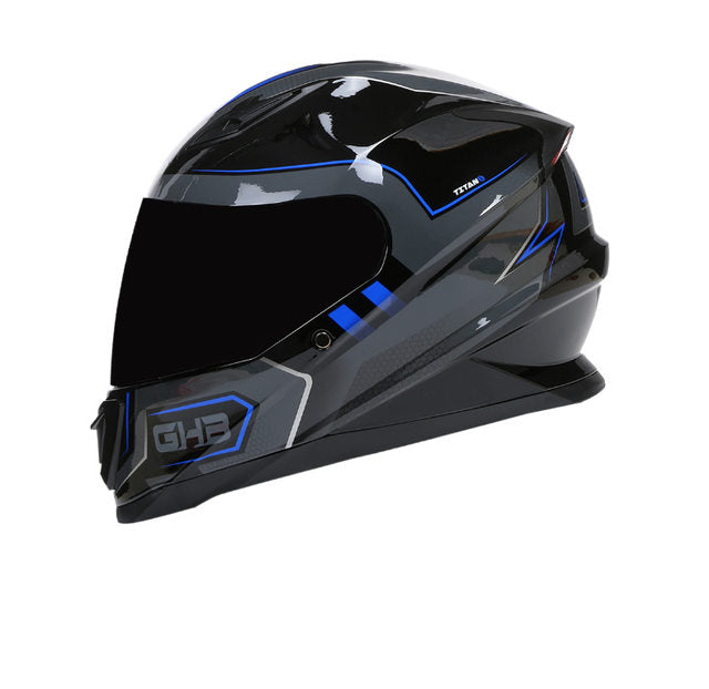 Casque moto intégral Homme | Bleu-Noir/Mate