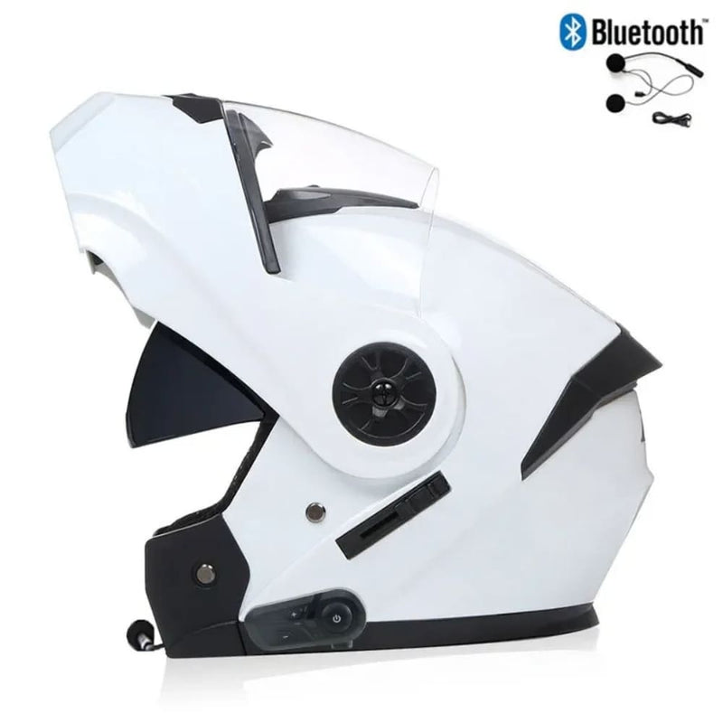 Casque moto Modulable Bluetooth | Noir-Gold | MotoBeast