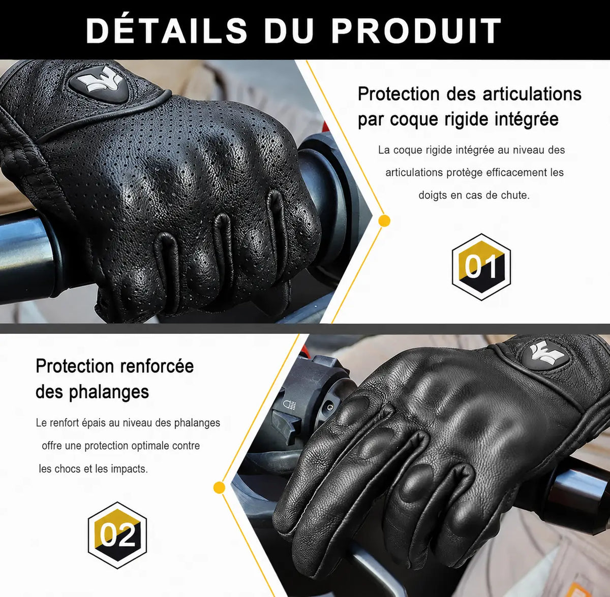 Gants Moto Cuir MotoBeast