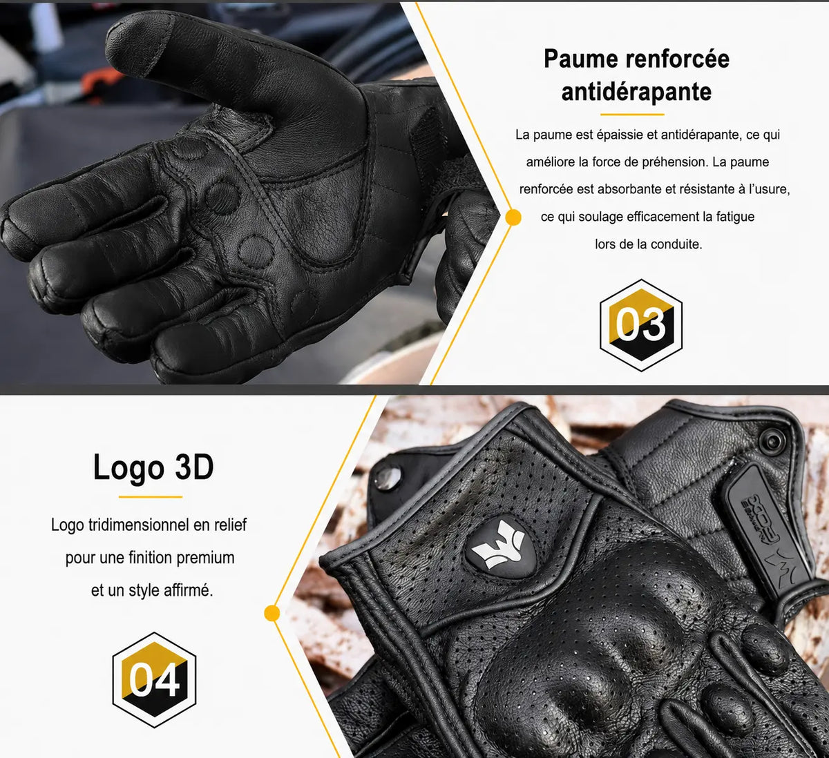 Gants Moto Cuir MotoBeast