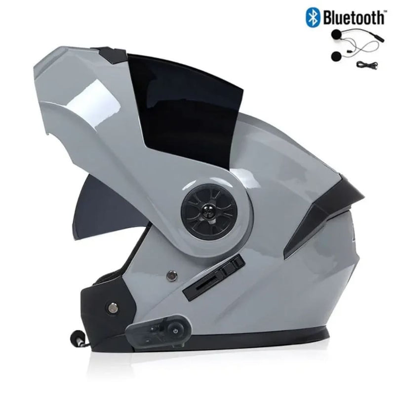 Casque moto Modulable Bluetooth | Noir-Gold | MotoBeast