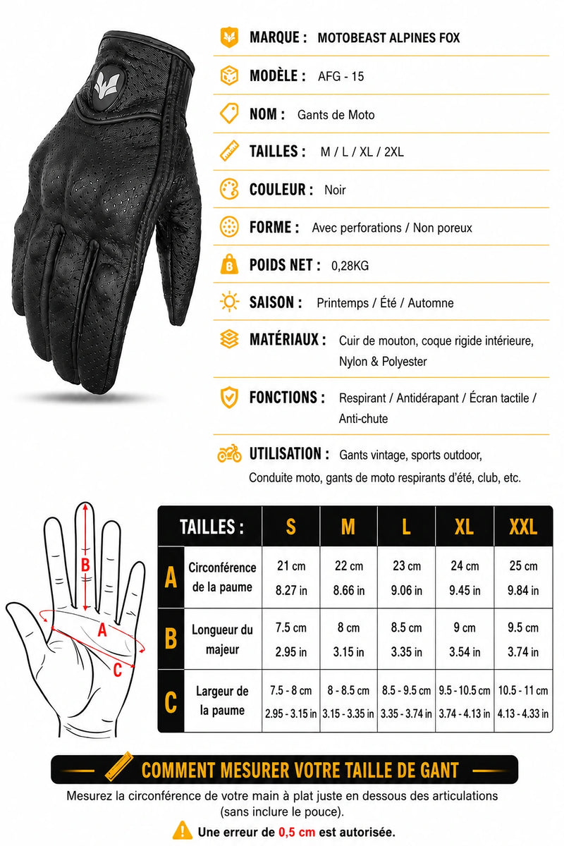 Gants Moto Cuir MotoBeast