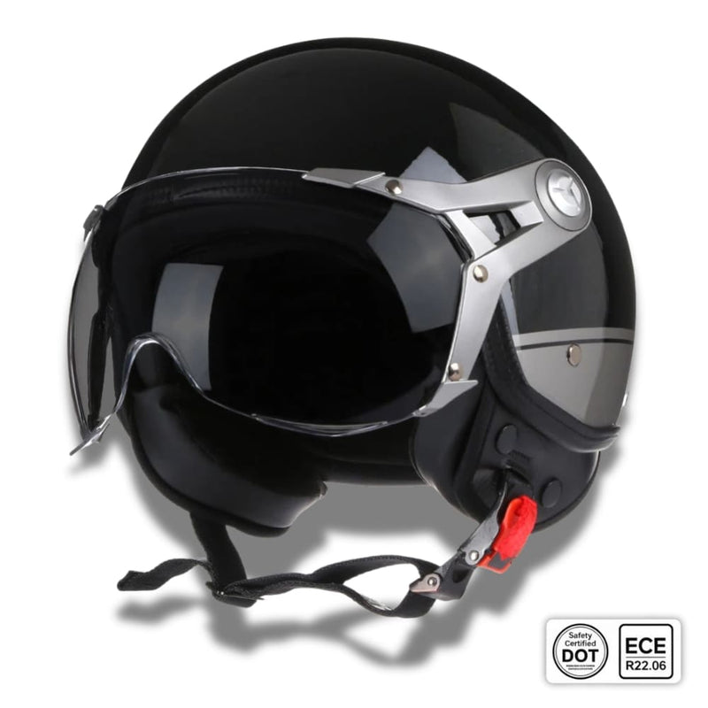 Casque moto Rétro Vintage Italia | Rétro Chopper Blanc, Vert, Rouge