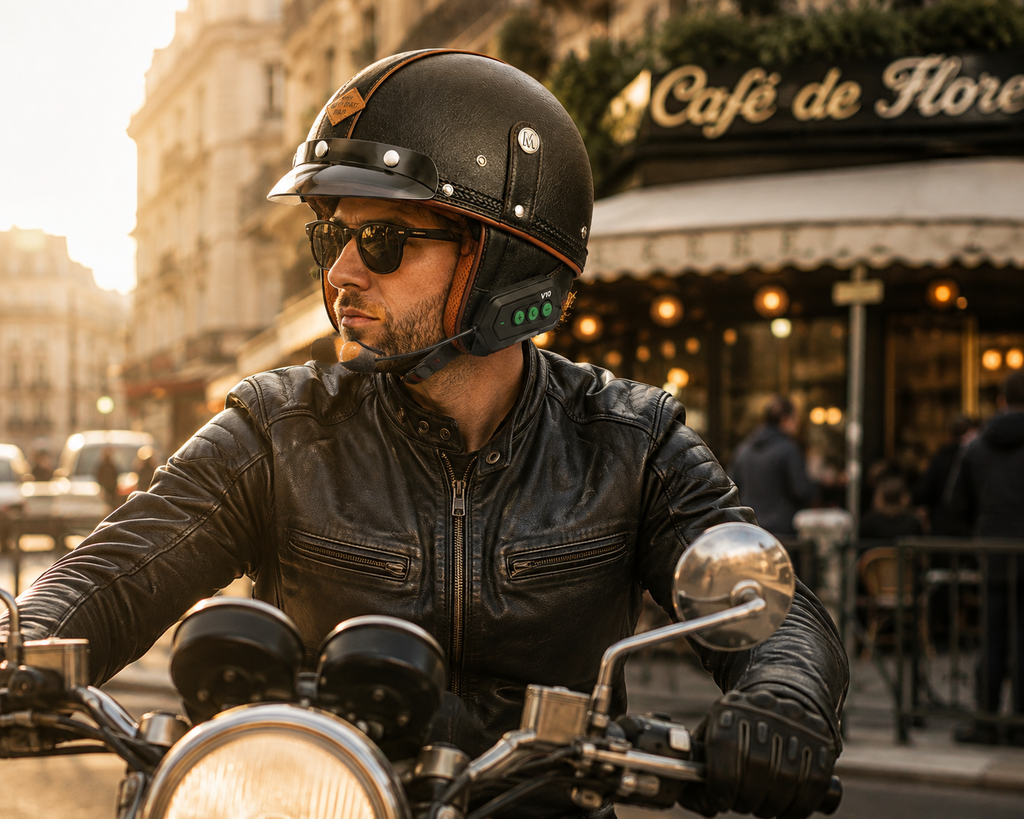 Casque Moto Vintage | Retro Jet Cuir Synthétique | Livraison Gratuite