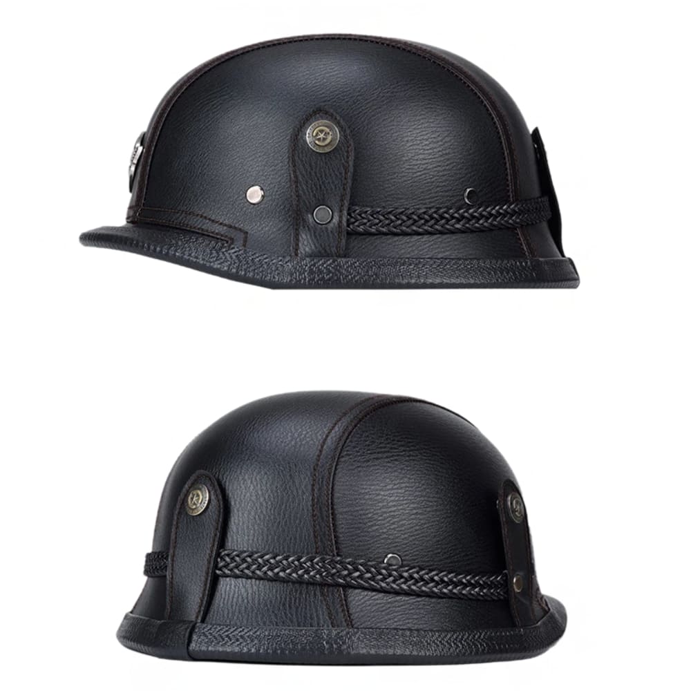 Casque moto Vintage "Cruiser Cuir" avec Lunette