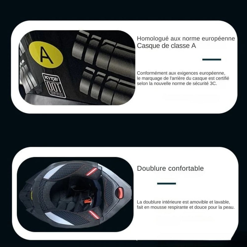 Casque moto Bluetooth intelligent avec protection auditive | Carbon Black