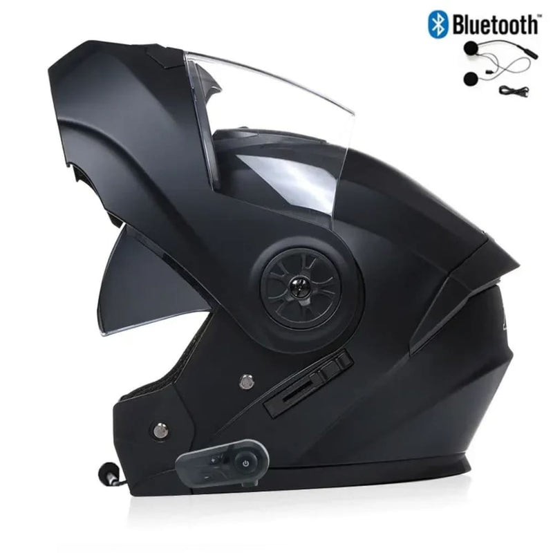 Casque moto Modulable Bluetooth | Noir-Gold | MotoBeast