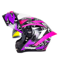 Casque moto modulable Femme Rose | Soman MotoBeast
