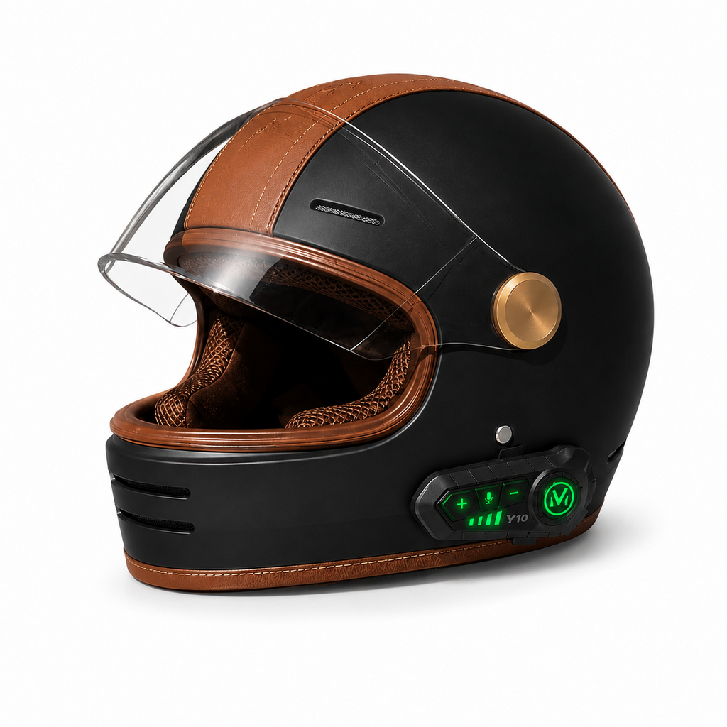 Casque Moto Retro Vintage Bluetooth Integrer | Intercom  Generation