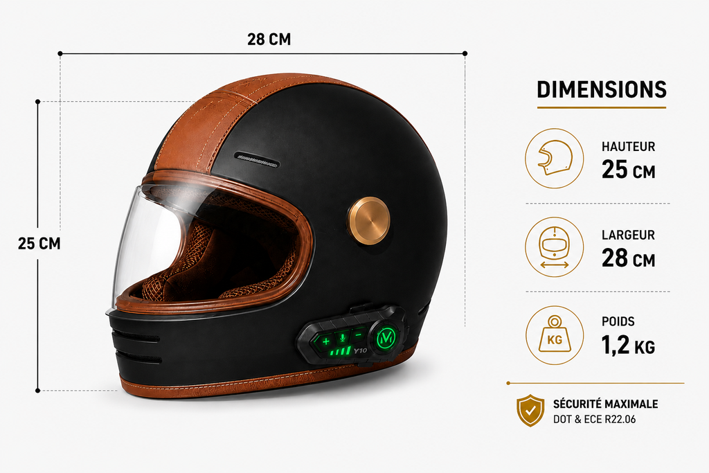 Casque Moto Retro Vintage Bluetooth Integrer | Intercom  Generation