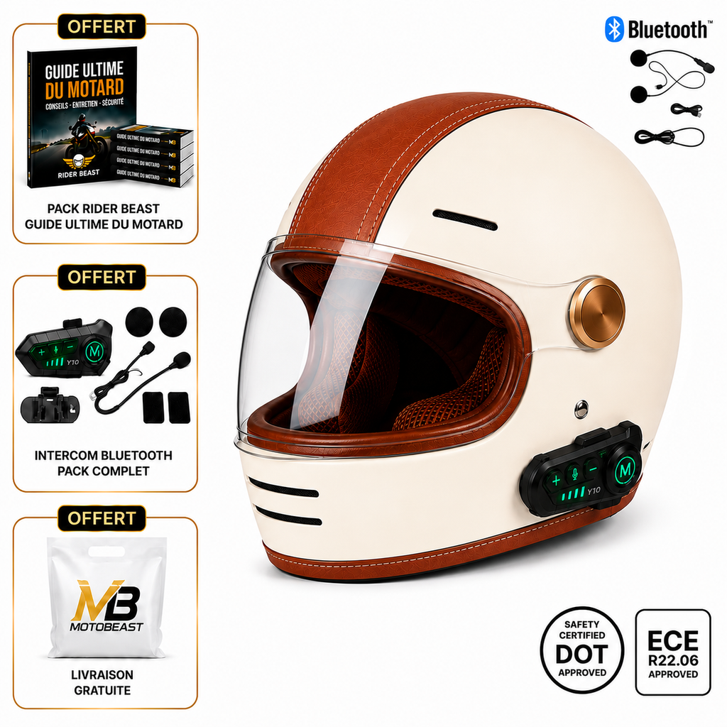 Casque Moto Retro Vintage Bluetooth Integrer | Intercom  Generation