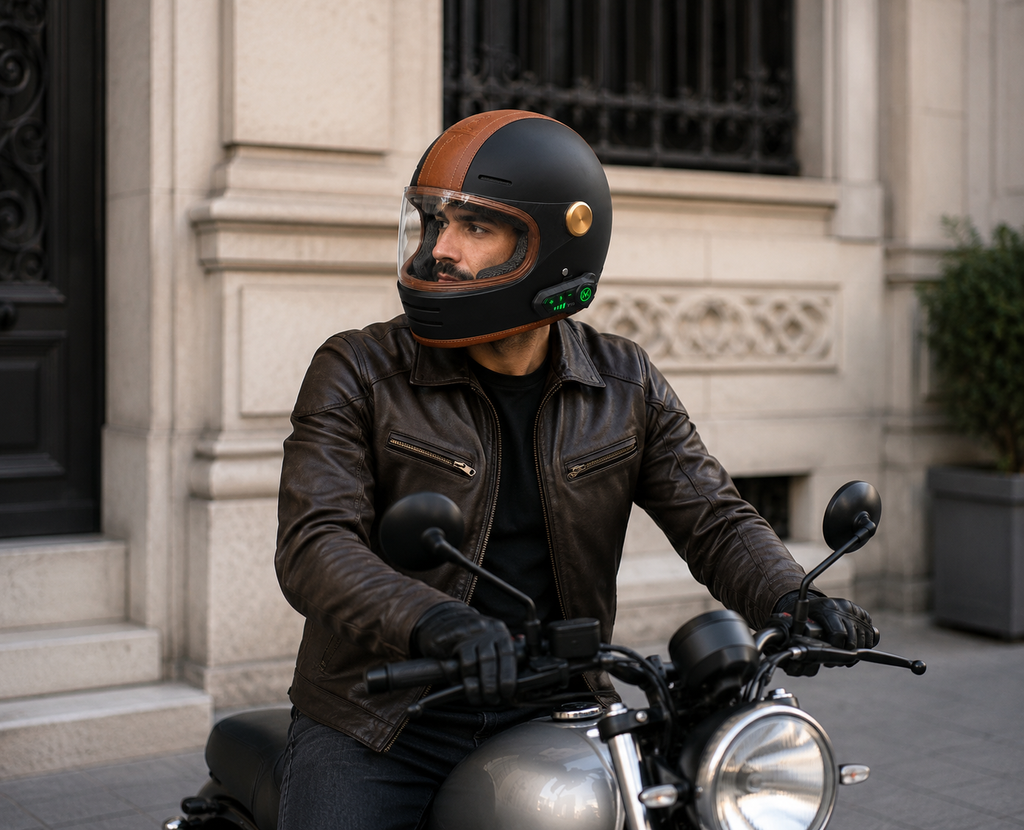 Casque Moto Retro Vintage Bluetooth Integrer | Intercom  Generation