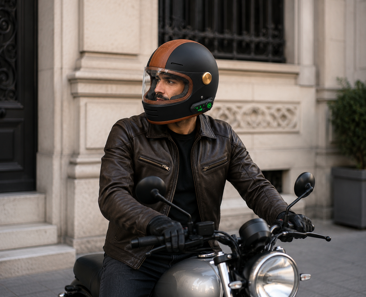 Casque Moto Retro Vintage Bluetooth Integrer | Intercom  Generation