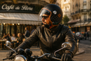 Casque Moto Retro Vintage Marron Damier Bluetooth | Intercom