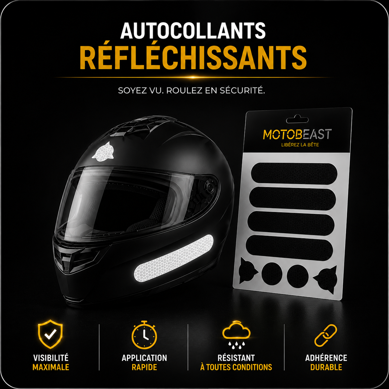 Stickers Réfléchissants Casque