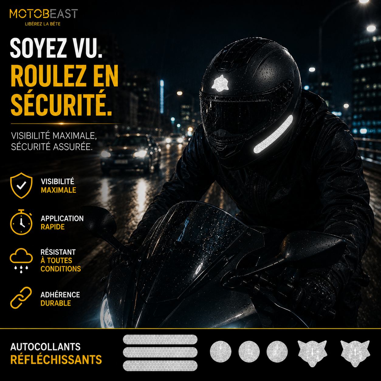 Stickers Réfléchissants Casque