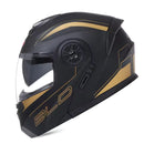 Casque moto Modulable Bluetooth | Noir-Gold | MotoBeast