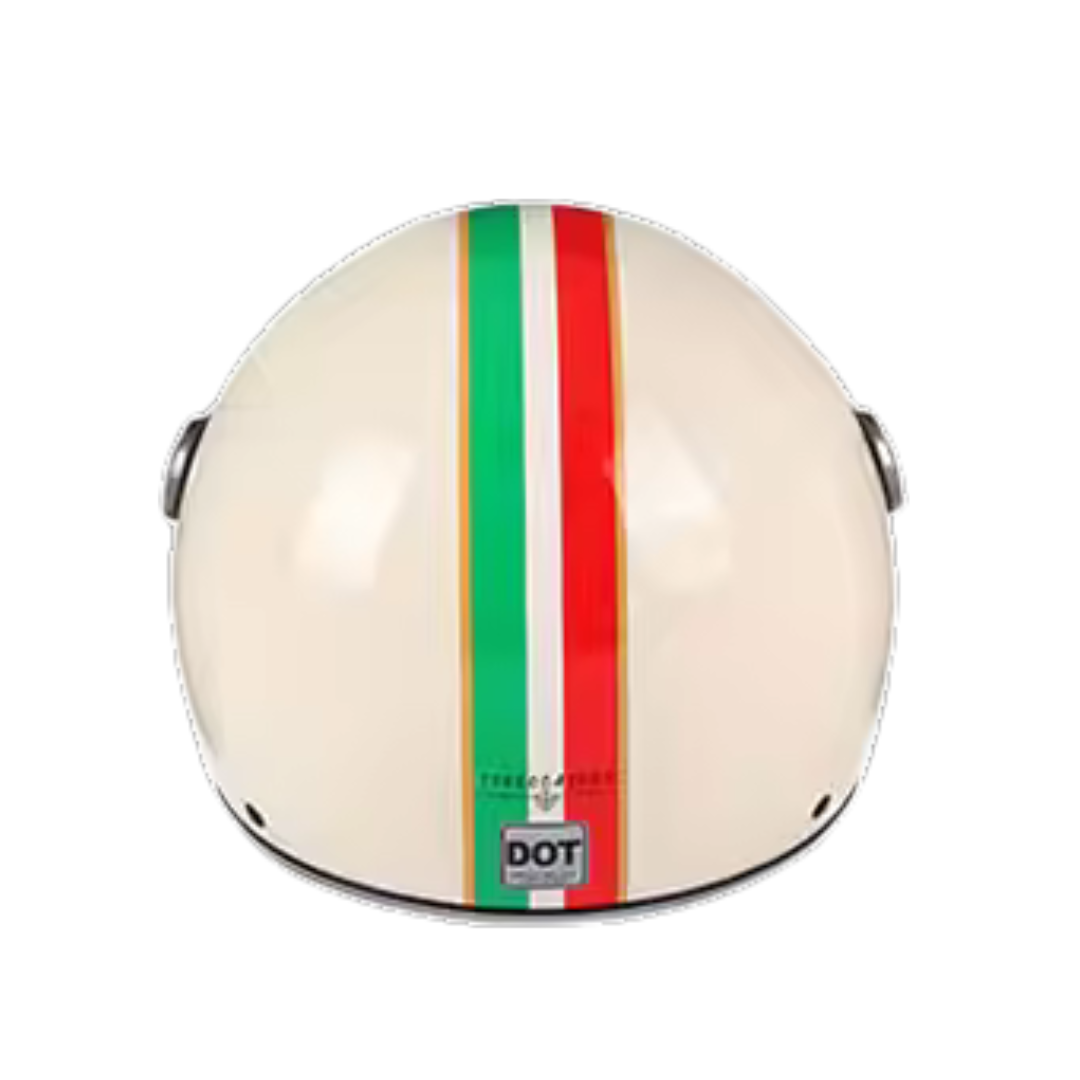 Casque moto Rétro Vintage Italia | Rétro Chopper Blanc, Vert, Rouge