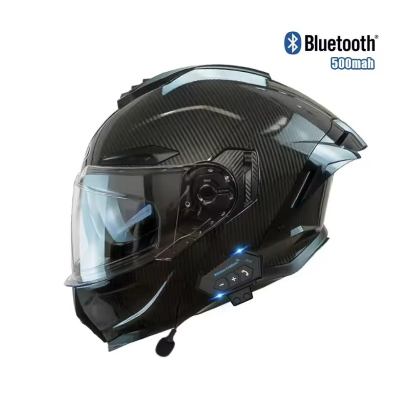 Casque moto Bluetooth intelligent avec protection auditive | Carbon Black