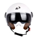 Casque Moto Retro Vintage Blanc  |  Double Visière