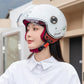 Casque Moto Vintage Femme Blanc/Bordeaux Ultra Confort