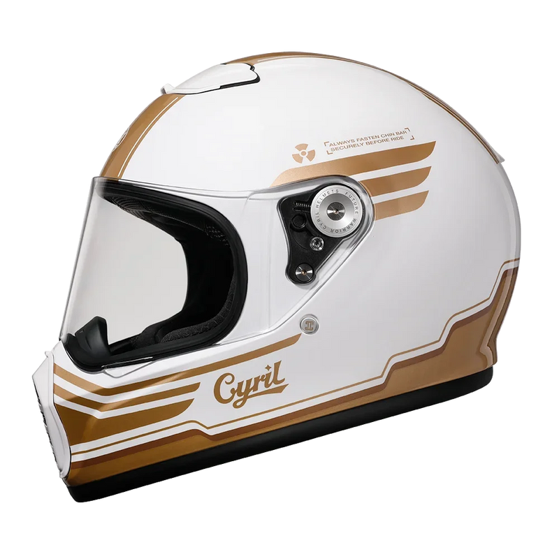 Casque Moto Scorpion Blanc/Or model Cyril