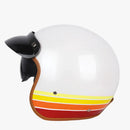 Casque Moto vintage Lucky Route 66 | Face Ouvert  avec Visière