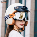 Casque Moto vintage Smile, L.A & Love | Cuir synthétique
