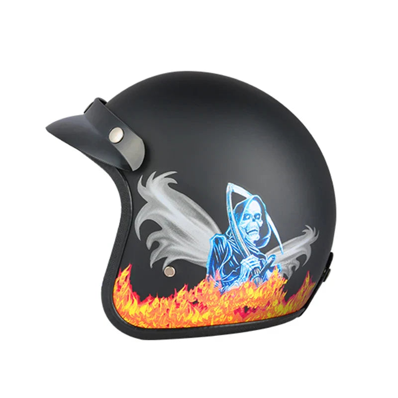 Casque moto Retro Vintage America / England / Death Angel | Cuir Synthétique