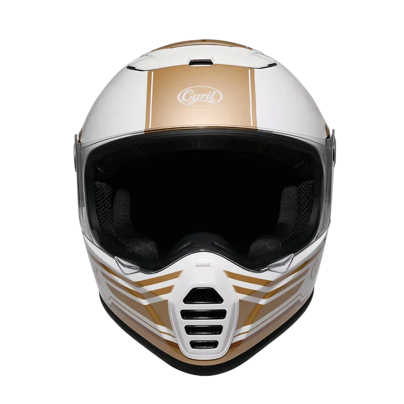 Casque Moto Scorpion Blanc/Or model Cyril