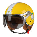 Casque moto Vintage | Visière anti éblouissement | Noir, rouge ou Jaune