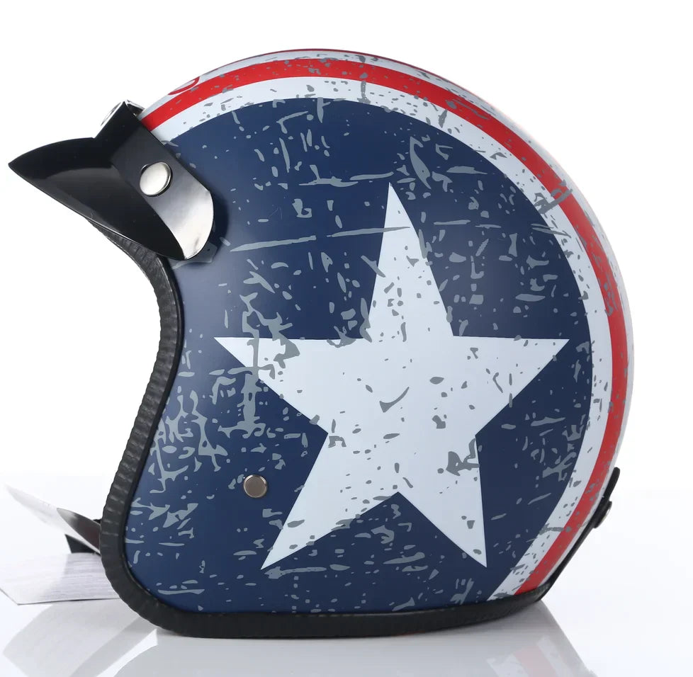 Casque moto Retro Vintage America / England / Death Angel | Cuir Synthétique