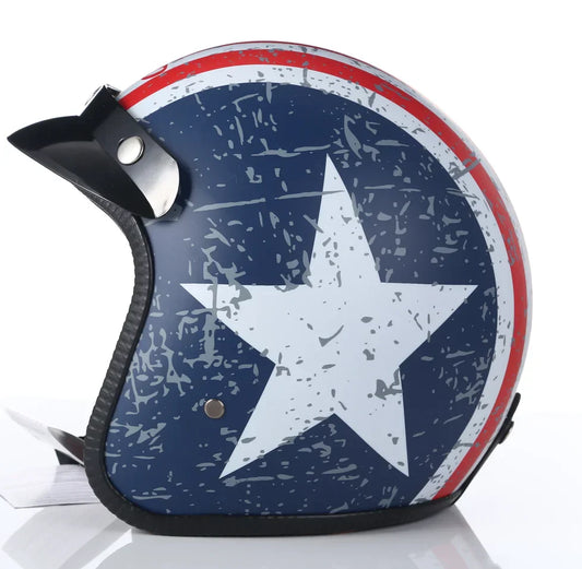 Casque moto Retro Vintage America / England / Death Angel | Cuir Synthétique