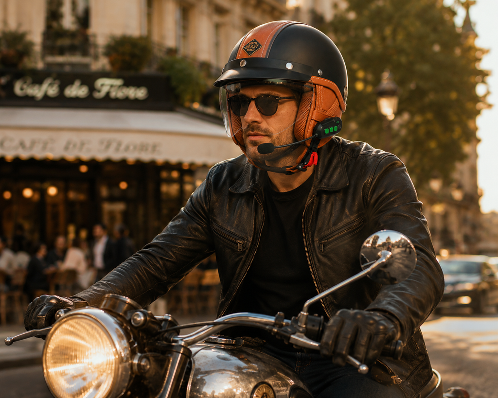 Casque Moto Vintage avec Lunette | Retro Jet | Livraison Gratuite