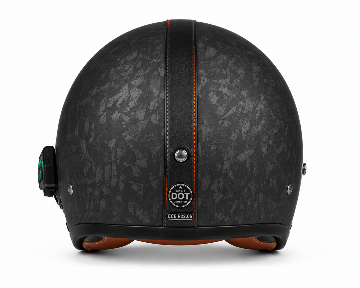 Casque Moto Noir Carbone Bluetooth | Intercom Integre Protection